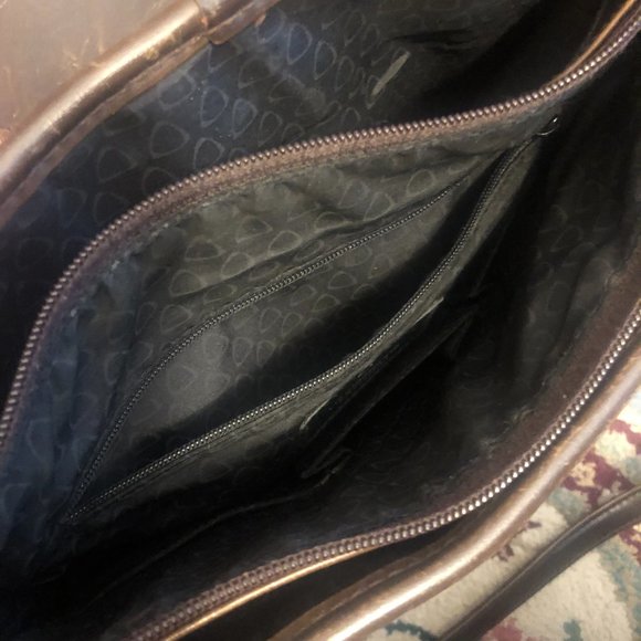 Vintage Liz Claiborne Lush Brown Leather Classic Shoulder Bag / Satchel - Picture 12 of 16